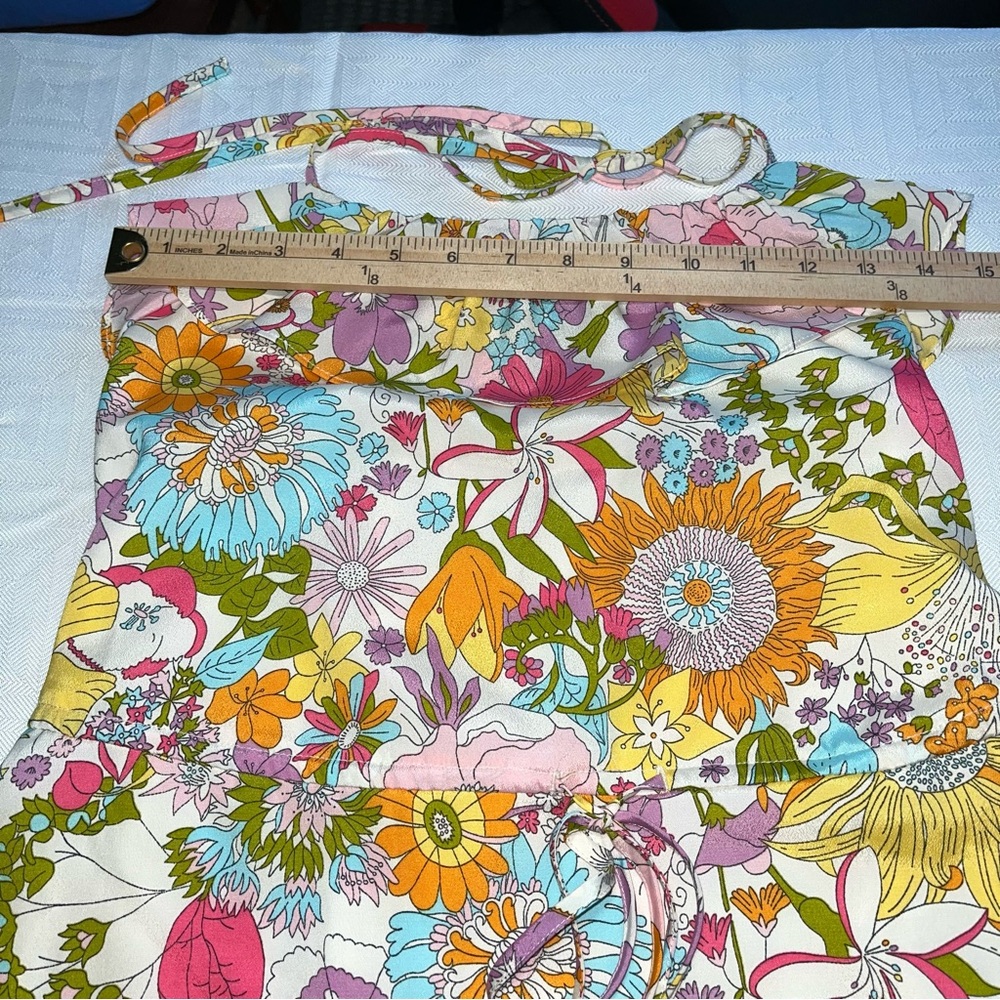 Liberty of London for Target Floral Ruffle Halter Dress Tie Elastic Waist XS - Picture 5 of 10